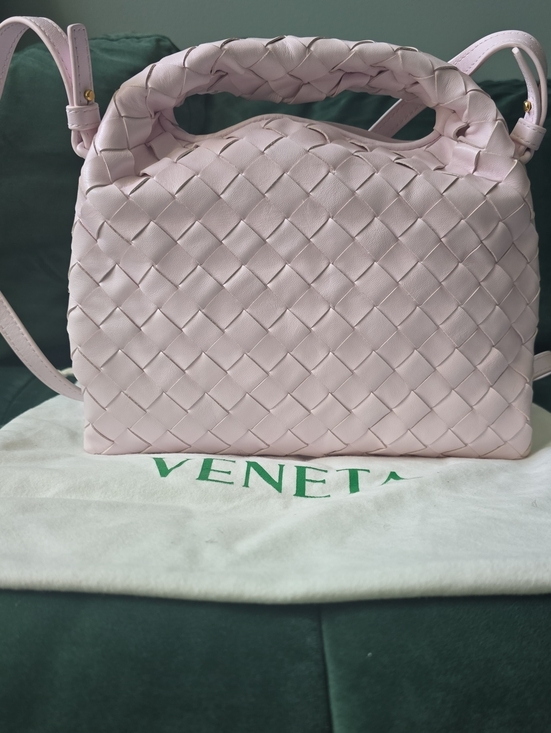 Bottega Veneta Handbags - BOTTEGA VENETA Calfskin Intrecciato Mini Hop in Pink